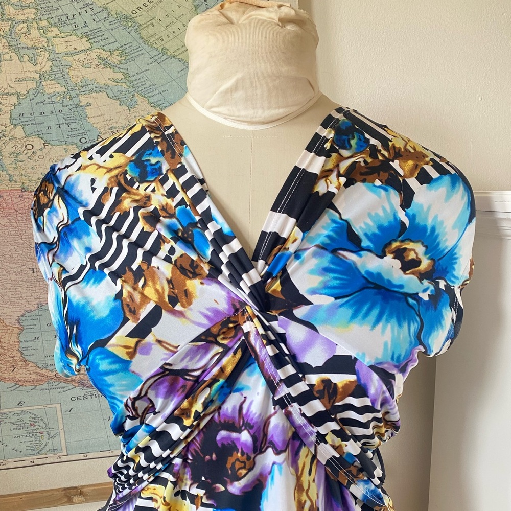 Cache Striped Floral Print Top - Picture 3 of 5